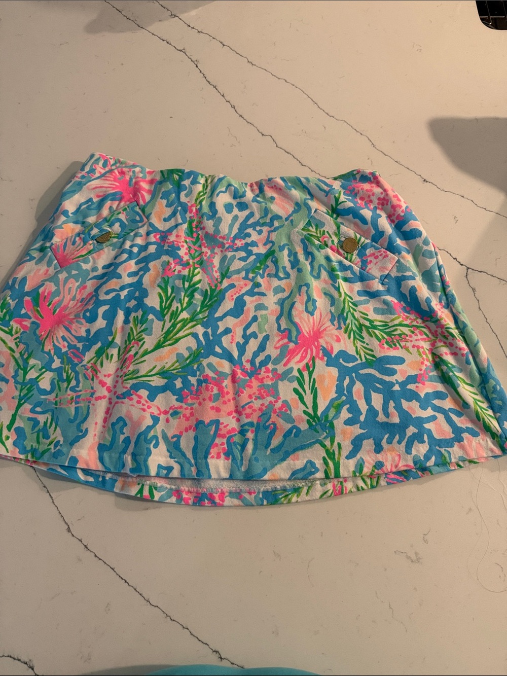 Lilly Pulitzer Coral Reef Print Mini Skort in Blue, Pink & Green